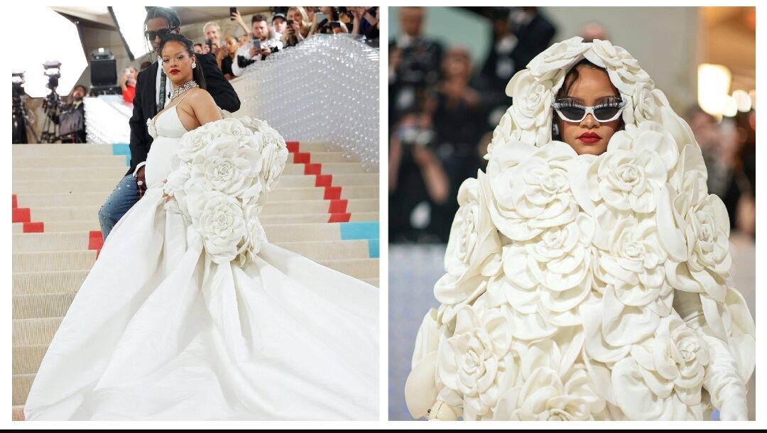 MET Gala 2023: How Rihanna looks in big flowers Valentino dress