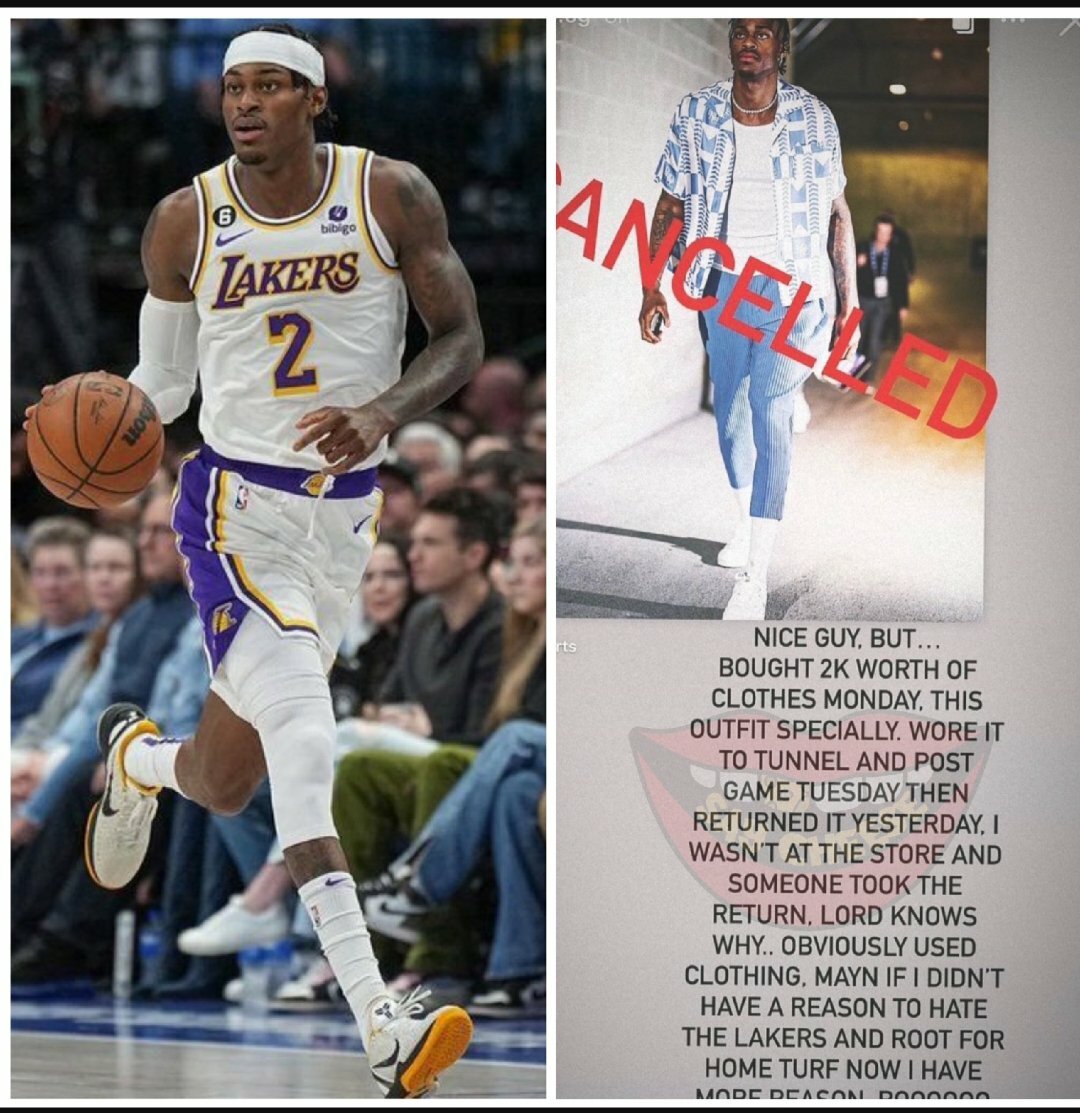 Lakers player Jarred Vanderbilt reportedly bought clothes worth $2k, returned it after taking pictures and posting on IG